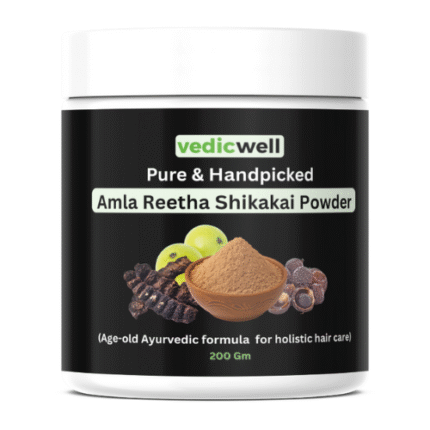 Ayurveda’s Answer to Shampoo – Amla Reetha Shikakai Powder for Growth & Shine (200g)
