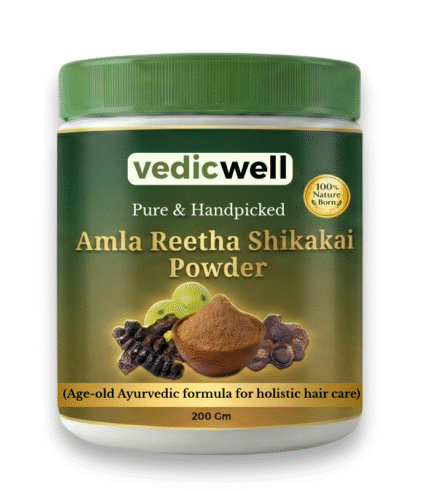 Ayurveda’s Answer to Shampoo – Amla Reetha Shikakai Powder for Growth & Shine (200gm)